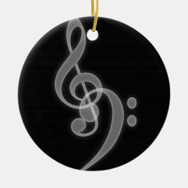 Musik - Treble and Bass Clef - Rundverzierung Keramik Ornament (Vorne)