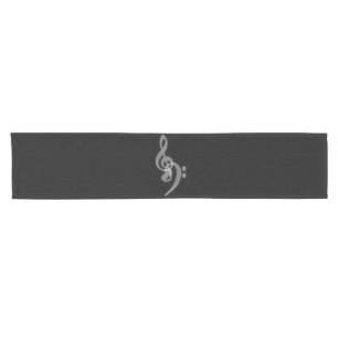 Musik - Treble und Bass Clef Kurzer Tischläufer