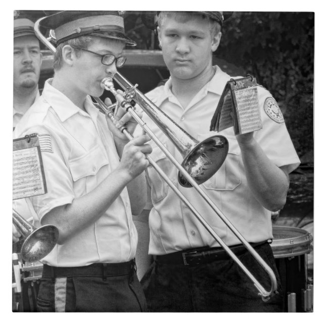 Musik - Trombone - Eine helfende Hand Fliese (Vorderseite)