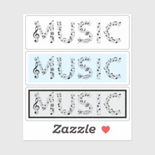 Musik-Typografie-Aufkleber-Set Aufkleber
