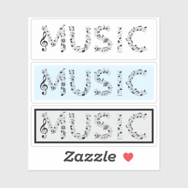 Musik-Typografie-Aufkleber-Set Aufkleber (Blatt)