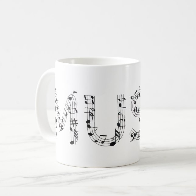 Musik-Typografie Kaffeetasse (Vorderseite Links)