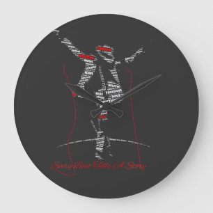 Musik-Typografie-Kunst Modernes Design für Musik Große Wanduhr