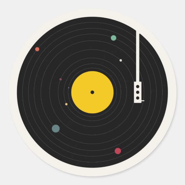 Musik überall | Florent Bodart Runder Aufkleber (Vorderseite)