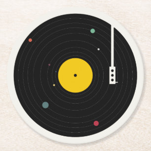 Musik überall   Florent Bodart Runder Pappuntersetzer