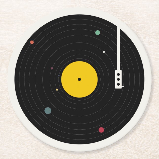 Musik überall | Florent Bodart Runder Pappuntersetzer (Vorderseite)