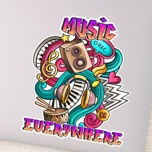 Musik überall Graffiti Custom-Cut Vinyl Aufkleber