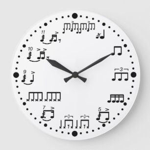 Musik-Uhr für Trommler - Notizen und Rudiments Große Wanduhr