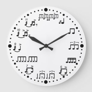 Musik-Uhr für Trommler - Notizen und Rudiments Große Wanduhr