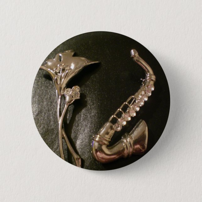 Musik und Blumen Button (Vorderseite)