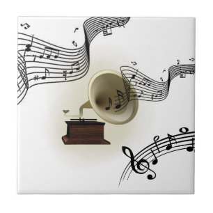 Musik und Gramophone Design Fliese