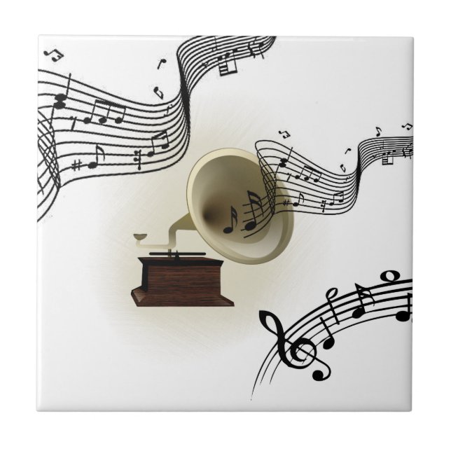 Musik und Gramophone Design Fliese (Vorderseite)