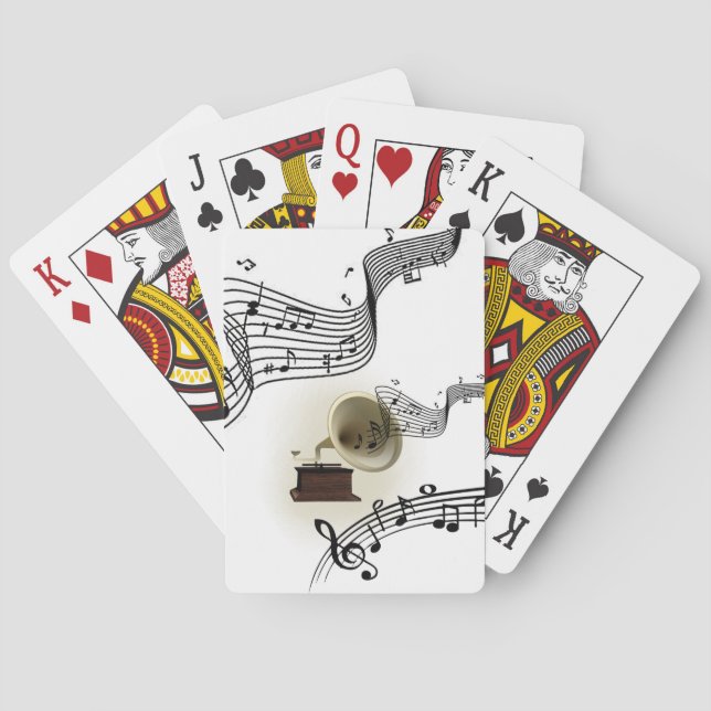 Musik und Gramophone Design Spielkarten (Rückseite)