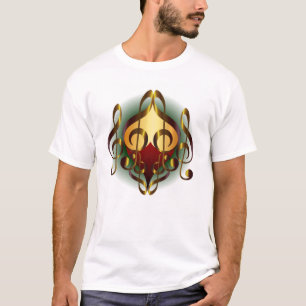 Musik und Herz für grünes Design T-Shirt