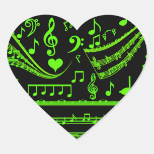 Musik und ich, in Green_ Herz-Aufkleber