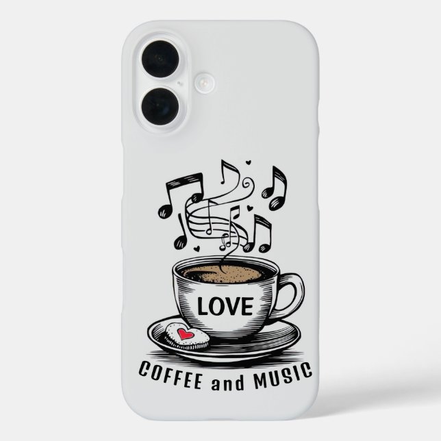 Musik und Kaffee-Handy Case-Mate iPhone Hülle (Rückseite)