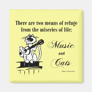 Musik und Katzen 2 - Schweitzer Zitat Magnet