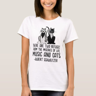 MUSIK UND KATZEN, ALBERT SCHWEITZER CAT-QUOTE T-Shirt