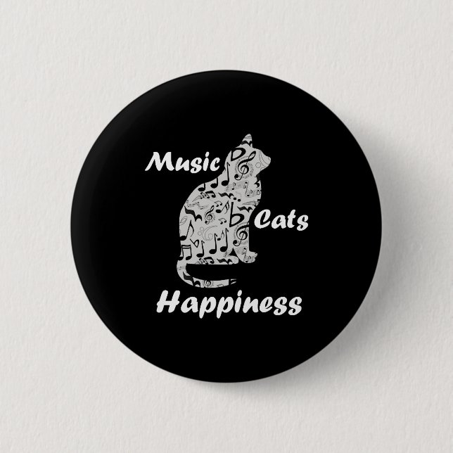 Musik und Katzen ist Glücksangebot Button (Vorderseite)