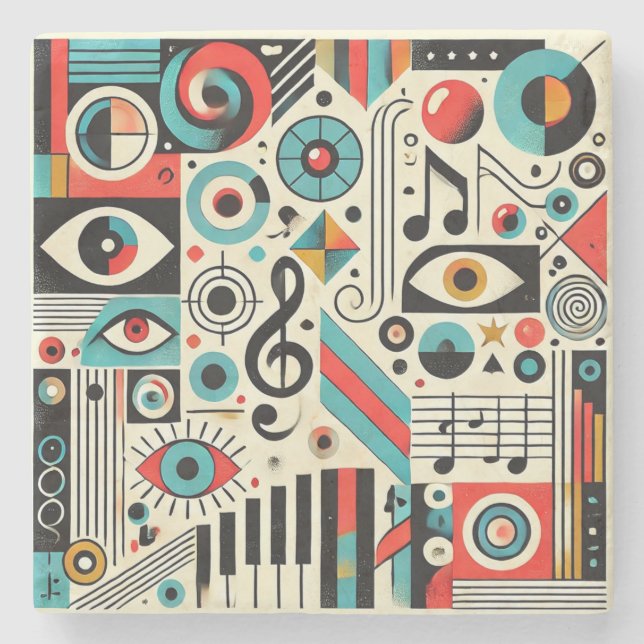 Musik und Kunstelemente Steinuntersetzer (Vorderseite)
