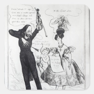 Musik und Liebe oder zwei rivalisierende Künstler Quadratischer Aufkleber