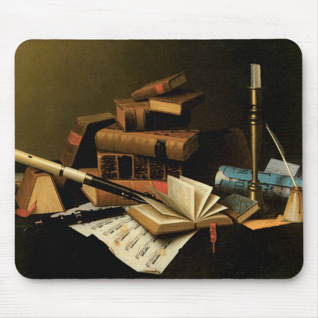 Musik und Literatur von William Harnett, Fine Art Mousepad (Vorne)
