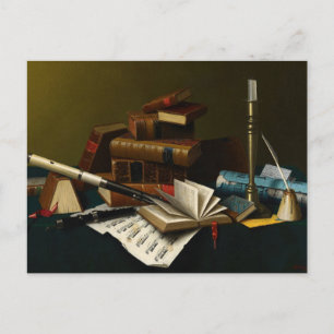 Musik und Literatur von William Michael Harnett Postkarte