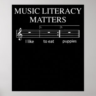 Musik und Literatur zählt Joke Read Music Poster