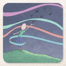 Musik und Melody Square Paper Untersetzer