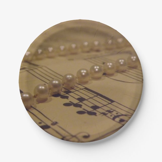 Musik und Perlen Pappteller (Vorderseite)