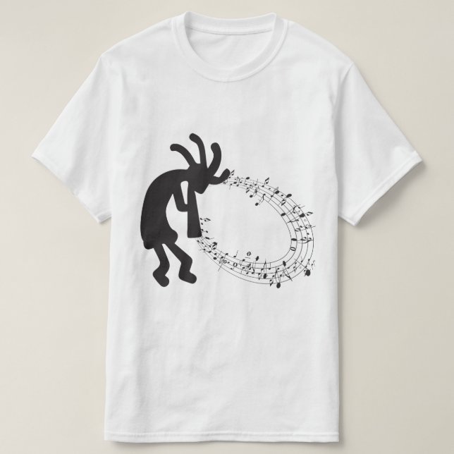 Musik und Petroglyph Kokopelli T - Shirt (Design vorne)