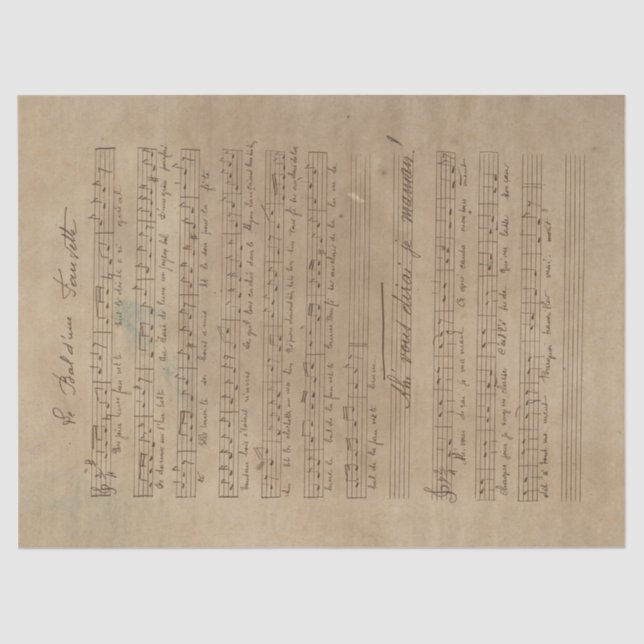 Musik und Rose - Design 3 Seidenpapier (Vorderseite)