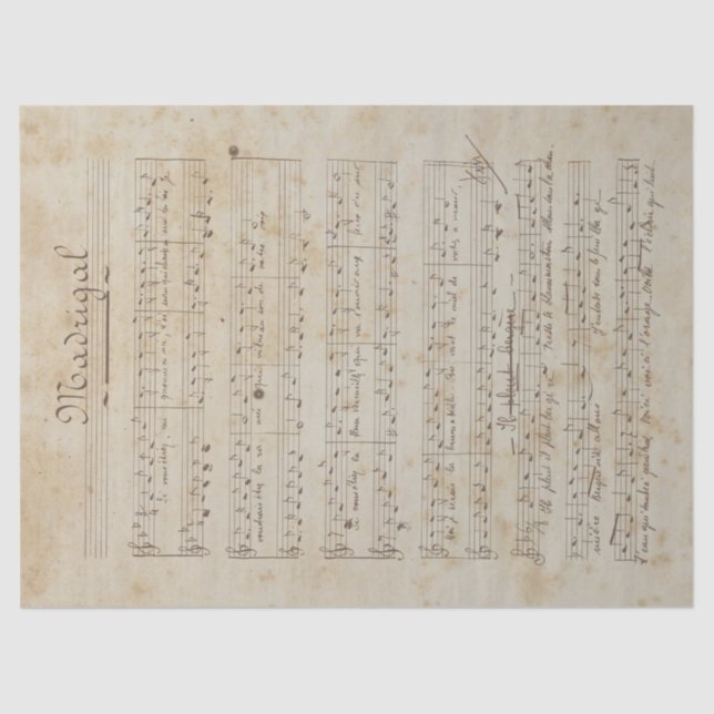 Musik und Rose - Design 6 Seidenpapier (Vorderseite)