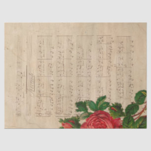 Musik- und Rosen-Serie Design 12 Seidenpapier