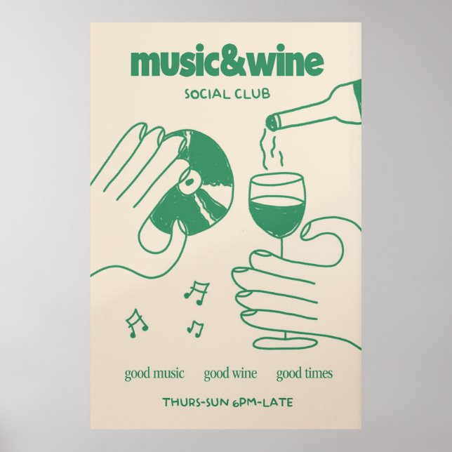 Musik und Wine Social Club Poster (Vorne)