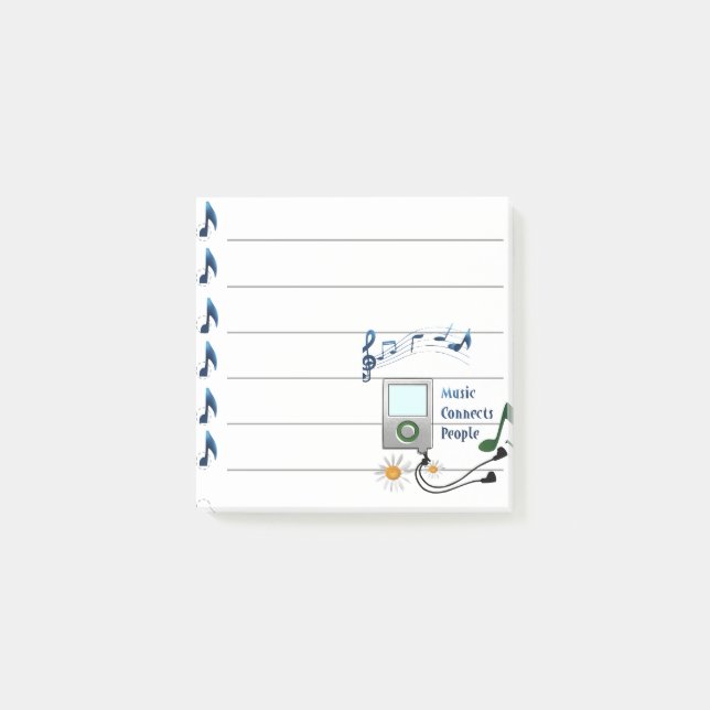 Musik verbindet Menschen Post-it Klebezettel (Vorderseite)