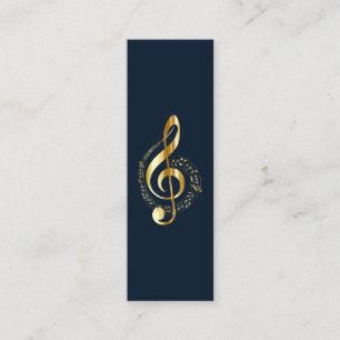 Musik Violinschlüssel Chrome Personalisiert Mini Visitenkarte