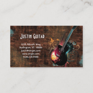 Musik Visitenkarte Gitarre Brick DJ