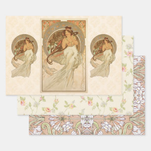 Musik von Alphonse Mucha, Geschenke Geschenkpapier Set
