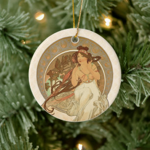 Musik von Alphonse Mucha Keramik Ornament