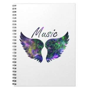 Musik wings lila Grün des Novas 1 Notizblock