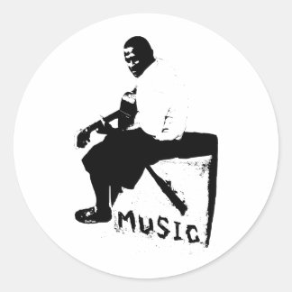 Musik-Würfel Runder Aufkleber