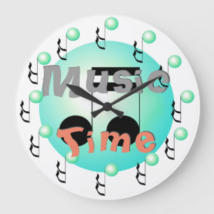 Musik-Zeit-musikalische Musiker DJs versieht Große Wanduhr