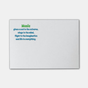 Musik Zitat - Musik gibt ein Soul an die Uni ... Post-it Klebezettel