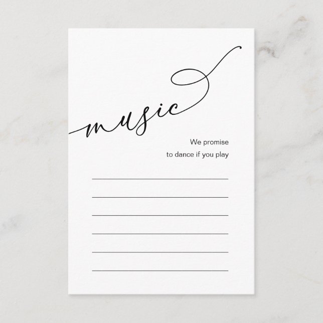 Musik zum Hochzeitsessen - Optionen Begleitkarte (Vorderseite)