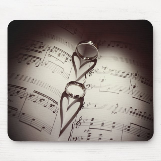 Musik zum Hochzeitsring Mousepad (Vorne)