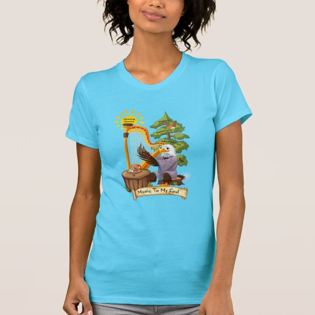 Musik zum Soul, Adler, der eine Harfe, Frauen T-Shirt (Vorderseite)