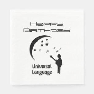 Musik zum Universellen Geburtstag Serviette
