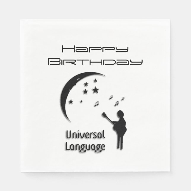Musik zum Universellen Geburtstag Serviette (Vorderseite)