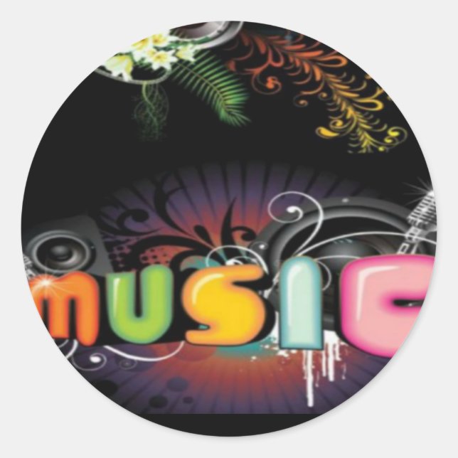 Musikalisch Farben Runder Aufkleber (Vorderseite)